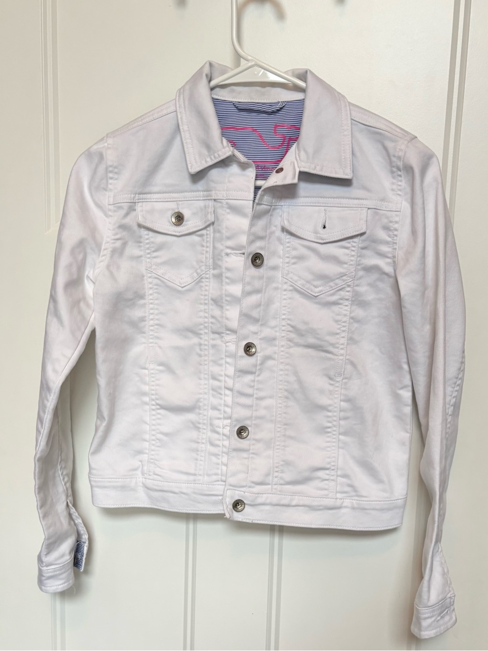 Vineyard Vines White Girls' Denim Jacket sz Large